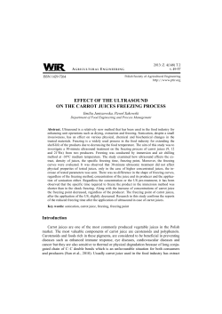 effect of the ultrasound on the carrot juices freezing process
