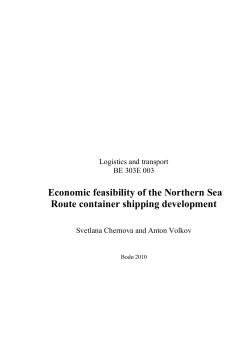 Economic feasibility of the Northern Sea Route