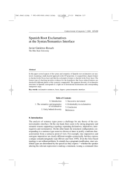 Spanish Root Exclamatives at the Syntax/Semantics Interface