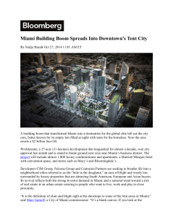 Miami Building Boom Spreads Into Downtown`s Tent City