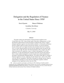 Delegation and the Regulation of Finance in the United