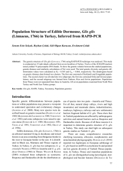 Population Structure of Edible Dormouse, Glis glis (Linnaeus, 1766