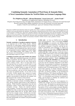 Combining Semantic Annotation of Word Sense