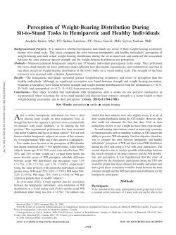Perception of Weight-Bearing Distribution During Sit-to