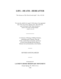 life&mdash;death&mdash;hereafter - Bible Standard Ministries