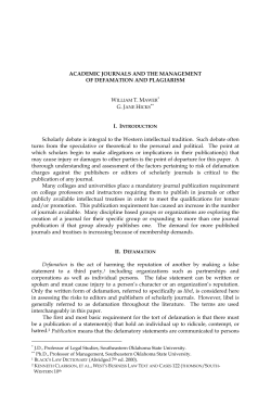 ACADEMIC JOURNALS AND THE MANAGEMENT OF