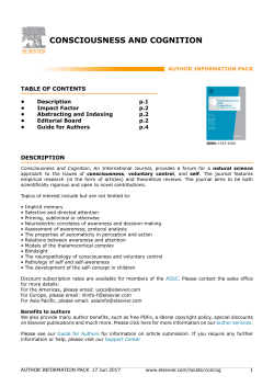 consciousness and cognition