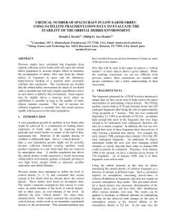 CRITICAL NUMBER OF SPACECRAFT IN LOW EARTH ORBIT
