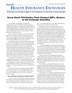 Group Wants Taft-Hartley Plans Deemed QHPs, Workers