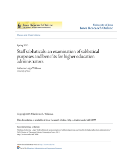 Staff sabbaticals - Iowa Research Online