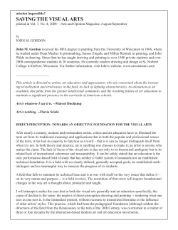 saving the visual arts