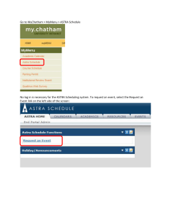 Go to MyChatham > MyMenu > ASTRA Schedule No log in is
