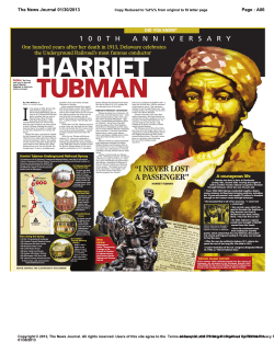 read about Harriet Tubman in the January 30, 2013 News Journal
