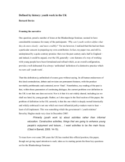 Defined by history: youth work in the UK