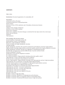 THE CELL Introduction: Structural organisation of a