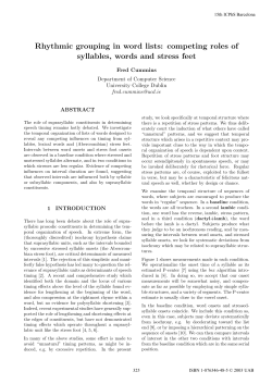 Rhythmic Grouping in Word Lists - International Phonetic Association