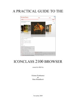 A PRACTICAL GUIDE TO THE ICONCLASS 2100 BROWSER