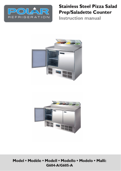 Stainless Steel Pizza Salad Prep/Saladette Counter Instruction manual