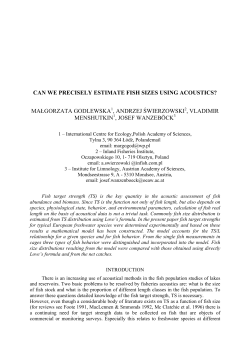 CAN WE PRECISELY ESTIMATE FISH SIZES USING ACOUSTICS