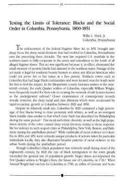 Testing the Limits of Tolerance: Blacks and the Social Order in