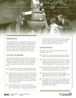 INTRODUCTION Canada`s children and teenagers played