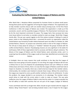 Evaluating the Ineffectiveness of the League of Nations and the