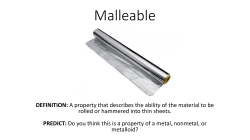 Metals and Nonmetals Vocabulary Cards