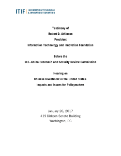 Testimony Before the U.S.-China Economic and Security Review
