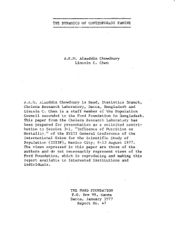 THE DYNAMICS OF CONTEMPORARY FAMINE A.K.M. Alauddin
