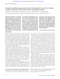 Chromatin-modifying agents permit human hematopoietic stem cells