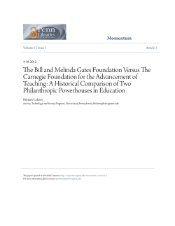 The Bill and Melinda Gates Foundation Versus The Carnegie