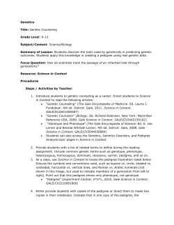 Genetics Title: Genetic Counseling Grade Level: 9