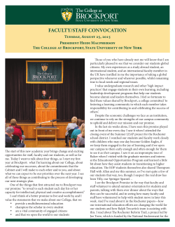 faculty/staff convocation - The College at Brockport