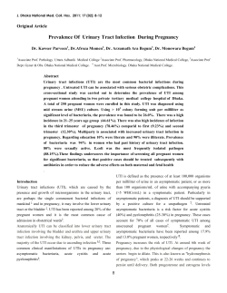 Prevalence Of Urinary Tract Infection During Pregnancy