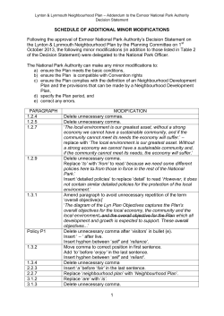 schedule of additional minor modifications