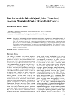 Distribution of the Triclad Polycelis felina
