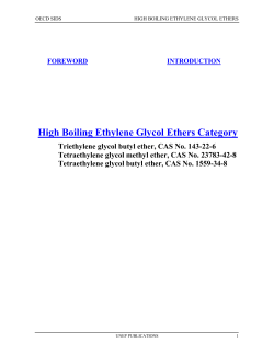 High Boiling Ethylene Glycol Ethers Category