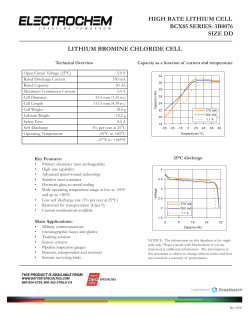 High Rate Lithium Cell - Size DD