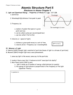 C Atomic Structure Part II