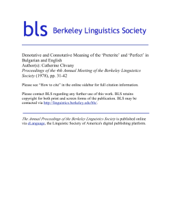 Denotative and Connotative Meaning of the `Preterite` and `Perfect` in