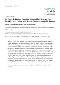 On Darcy-Brinkman Equation: Viscous Flow Between Two