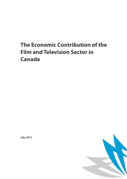 The Economic Contribution of the Film and Television