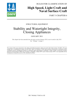 DNV HSLC rules Pt.3 Ch.6 - Stability and Watertight Integrity