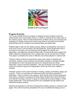 Grade 6 Art Curriculum - Westwood Public Schools