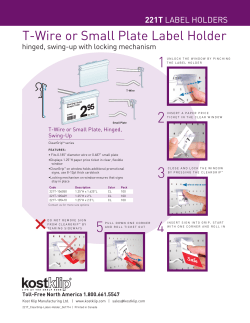 T-Wire or Small Plate Label Holder