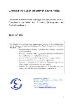 Document 1 Overview of Sugar Study