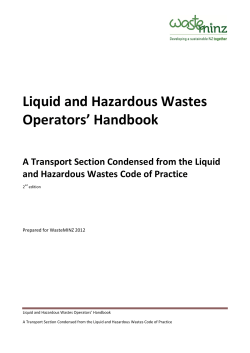 Liquid and Hazardous Wastes Code of Practice