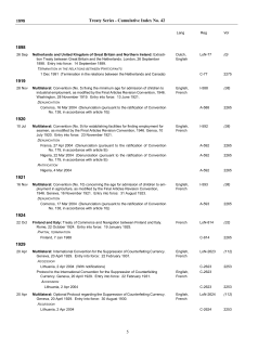Cumulative Index No. 42 1898 1919 - United Nations Treaty Collection