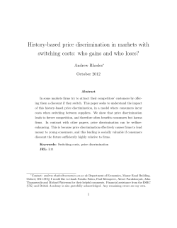 History-based price discrimination in markets with