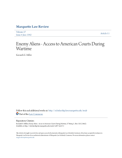 Enemy Aliens - Access to American Courts During Wartime
